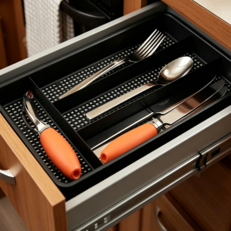 Black Small Cutlery Organizer Tray